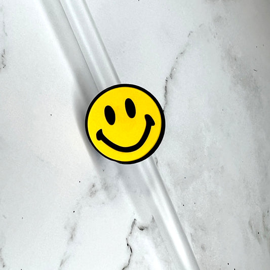 Smiley Face Straw Charm