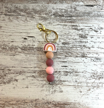 Pink Boho Rainbow Keychains