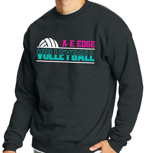 Edge Volleyball ADULT BLACK Crewneck Sweatshirt