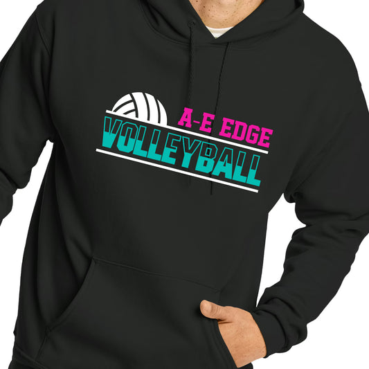 Edge Volleyball ADULT BLACK Hooded Sweatshirt