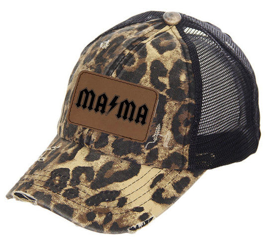 Washed Denim Crossed Band Mama Lightning Hat
