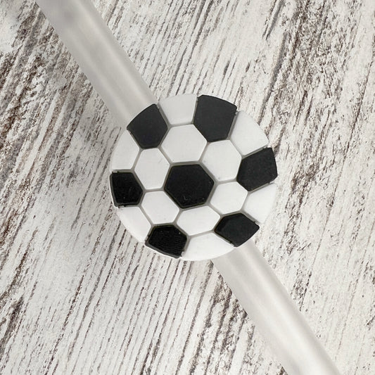 Soccer Ball Straw Charm