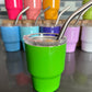 Tumbler Shot Glass with Metal Straw and Lid
