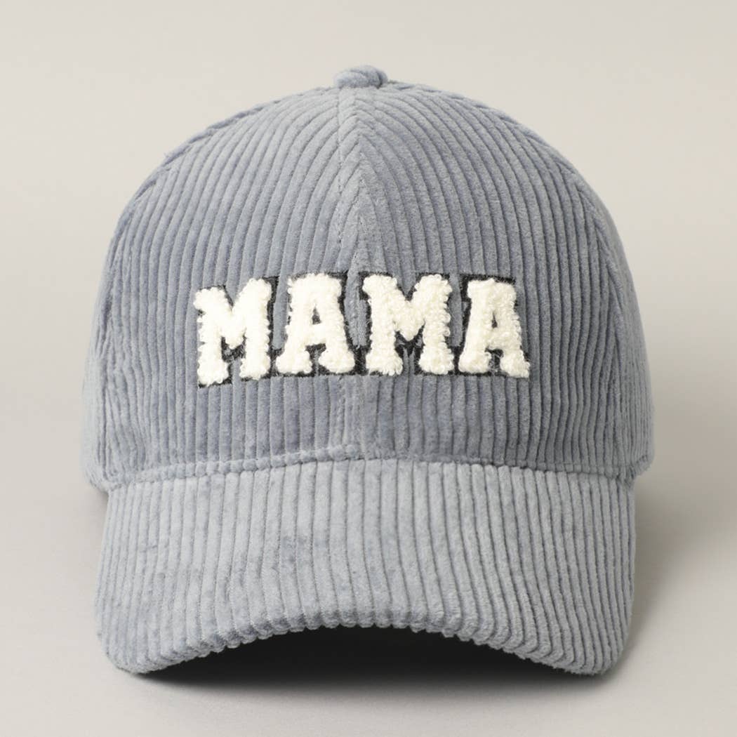 Blue/Grey MAMA Corduroy Baseball Cap