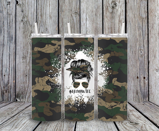 Army Wife 20oz Skinny Tumbler