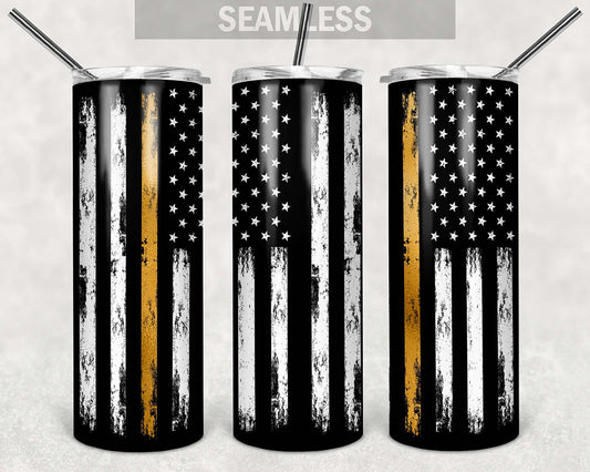 Dispatcher Yellow Line Flag 20oz Skinny Tumbler