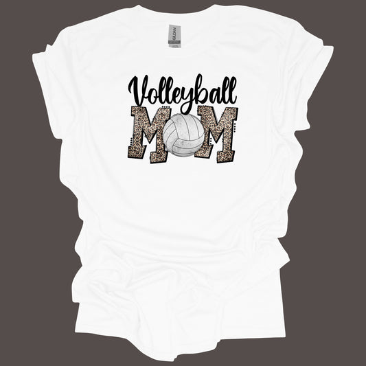 Volleyball Mom Animal Print T-Shirt