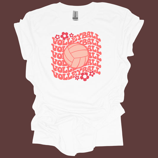 Volleyball Boho Flower T-Shirt
