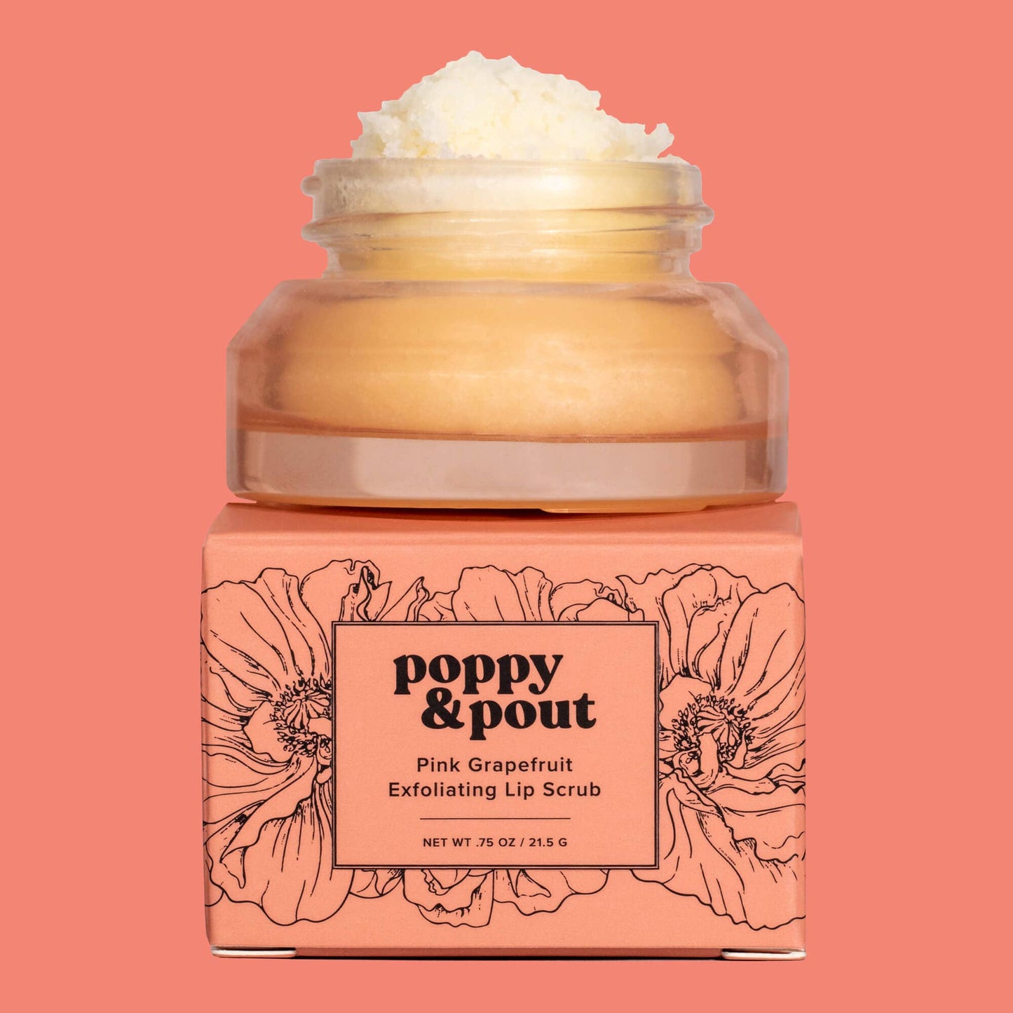 Poppy & Pout Lip Scrub-Pink Grapefruit